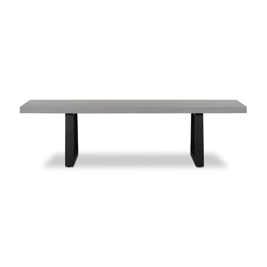 1.65m Sierra Bench Seat | Pebble Grey with Black Metal Legs - www.elkstone.com.au