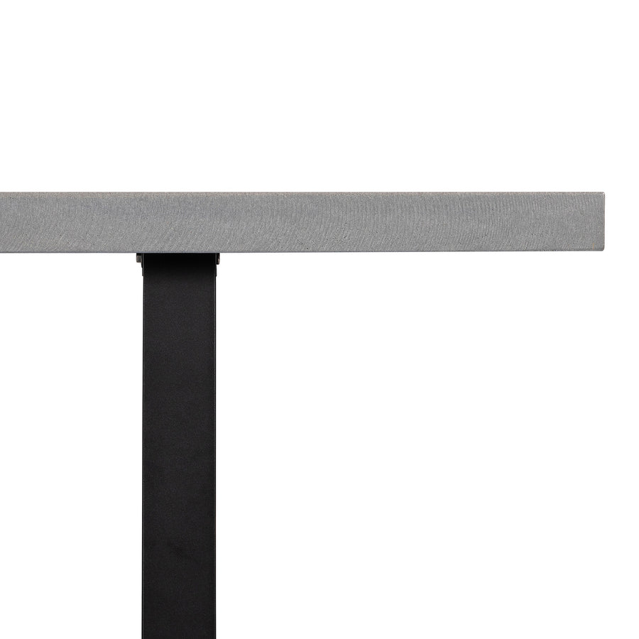 1.65m Sierra Bench Seat | Pebble Grey with Black Metal Legs - www.elkstone.com.au