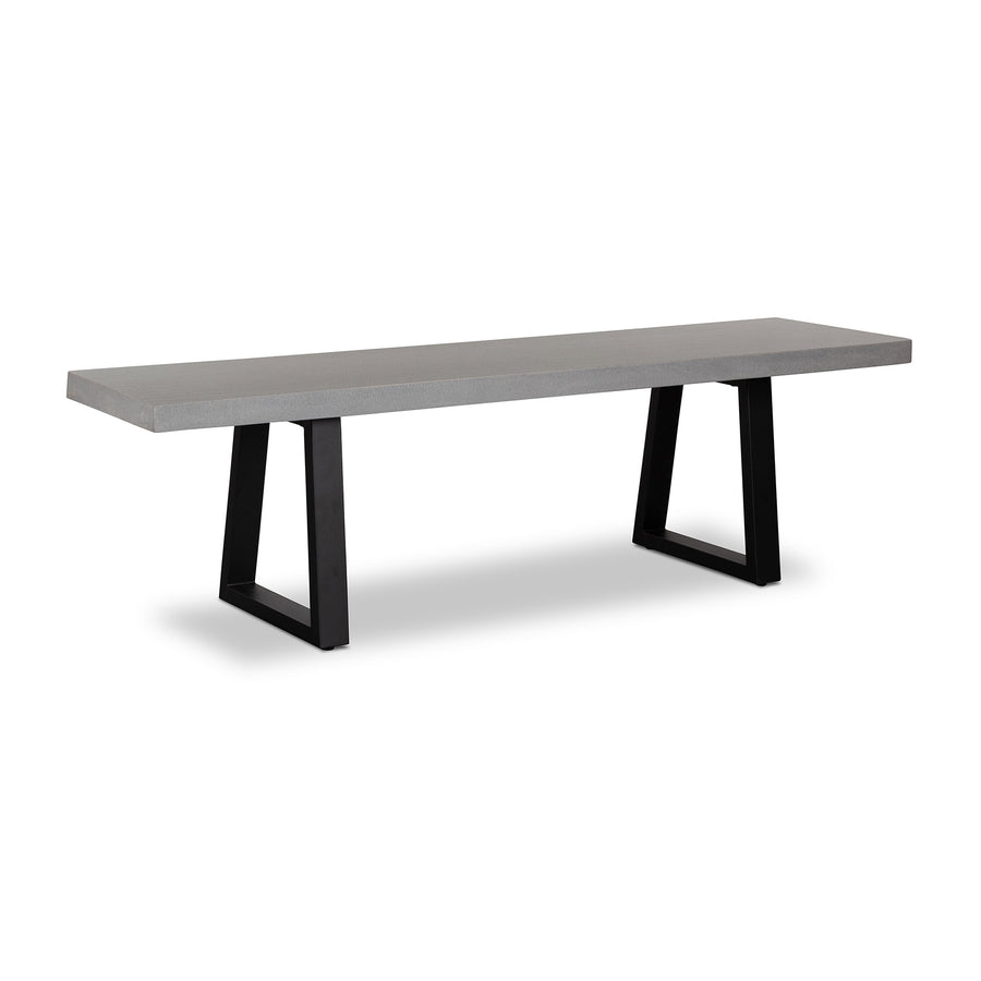 1.65m Sierra Bench Seat | Pebble Grey with Black Metal Legs - www.elkstone.com.au