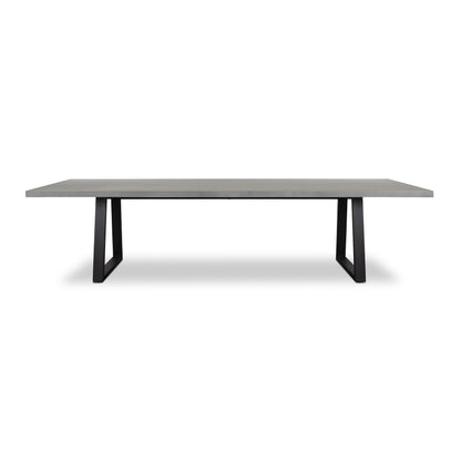 3.0m Sierra Rectangular Dining Table | Pebble Grey with Black Metal Legs - www.elkstone.com.au