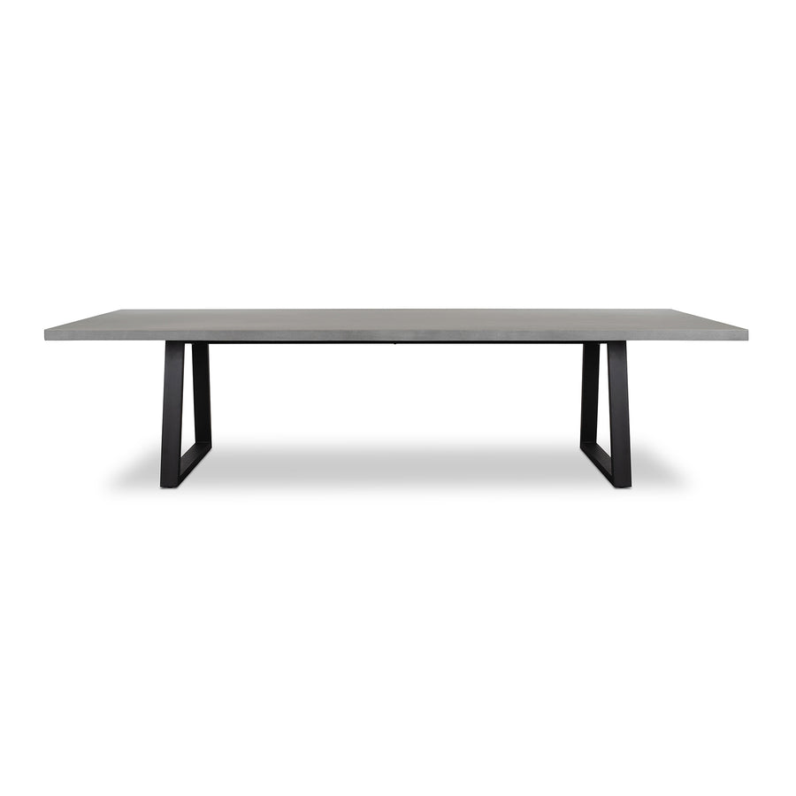 3.0m Sierra Rectangular Dining Table | Pebble Grey with Black Metal Legs - www.elkstone.com.au