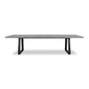 3.0m Sierra Rectangular Dining Table | Pebble Grey with Black Metal Legs - www.elkstone.com.au