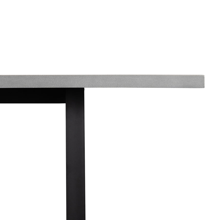 3.0m Sierra Rectangular Dining Table | Pebble Grey with Black Metal Legs - www.elkstone.com.au