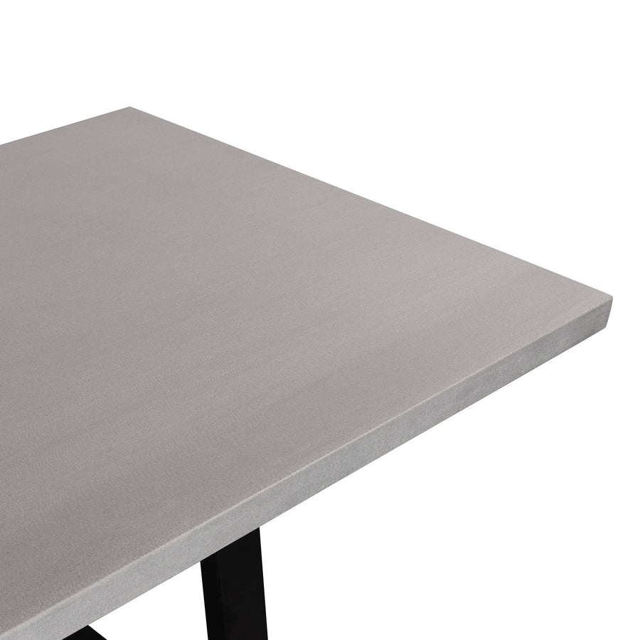 3.0m Sierra Rectangular Dining Table | Pebble Grey with Black Metal Legs - www.elkstone.com.au