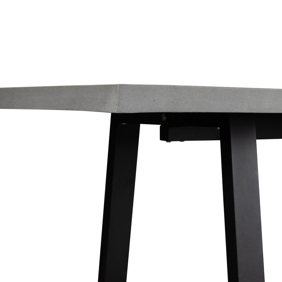 3.0m Sierra Rectangular Dining Table | Pebble Grey with Black Metal Legs - www.elkstone.com.au