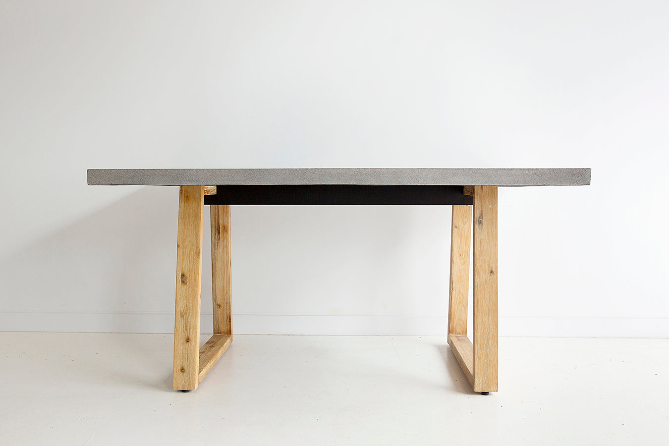 1.6m Alta Rectangular Dining Table - Speckled Grey with Light Honey Acacia Wood Legs - www.elkstone.com.au