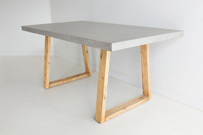 1.6m Alta Rectangular Dining Table - Speckled Grey with Light Honey Acacia Wood Legs - www.elkstone.com.au