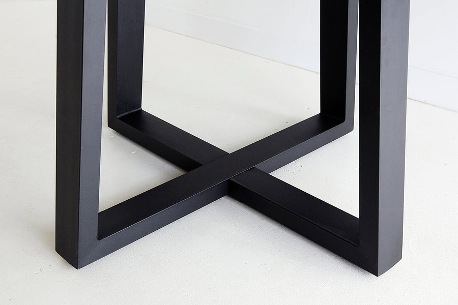 1.2m Alta Round Dining Table - Black with Black Metal Legs - www.elkstone.com.au