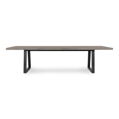 3.0m Sierra Rectangular Dining Table | Speckled Grey with Black Metal Legs - www.elkstone.com.au