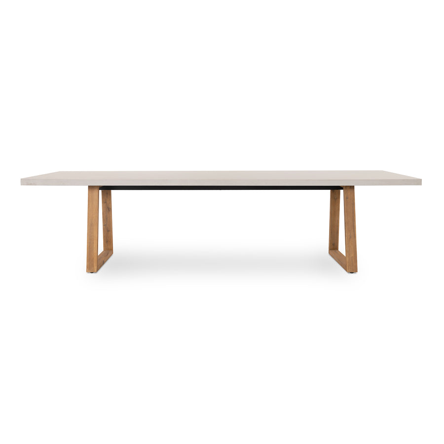 3.0m Sierra Rectangular Dining Table | Beige with Light Honey Acacia Wood Legs - www.elkstone.com.au