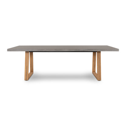 2.4m Sierra Rectangular Dining Table | Speckled Grey with Light Honey Acacia Wood Legs - www.elkstone.com.au