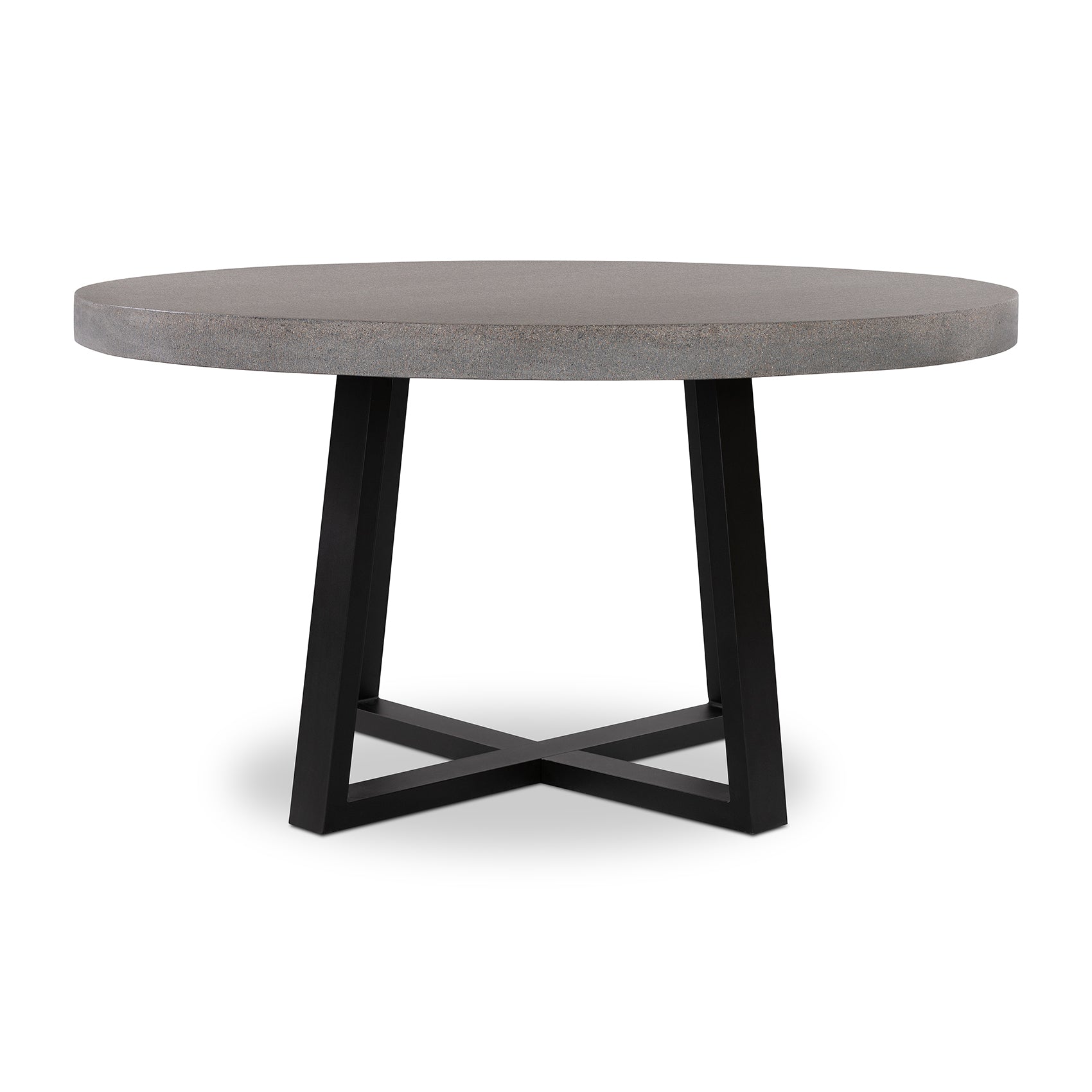 1.4m Alta Round Dining Table | Speckled Grey with Black Metal Legs - www.elkstone.com.au