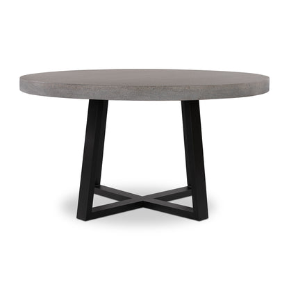 1.4m Alta Round Dining Table | Speckled Grey with Black Metal Legs - www.elkstone.com.au