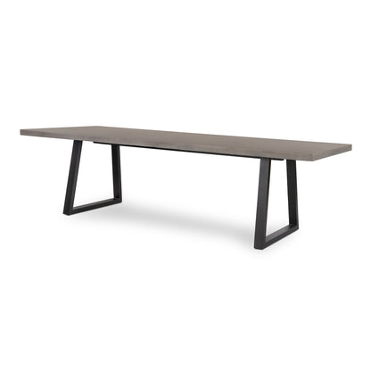 3.0m Sierra Rectangular Dining Table | Speckled Grey with Black Metal Legs - www.elkstone.com.au