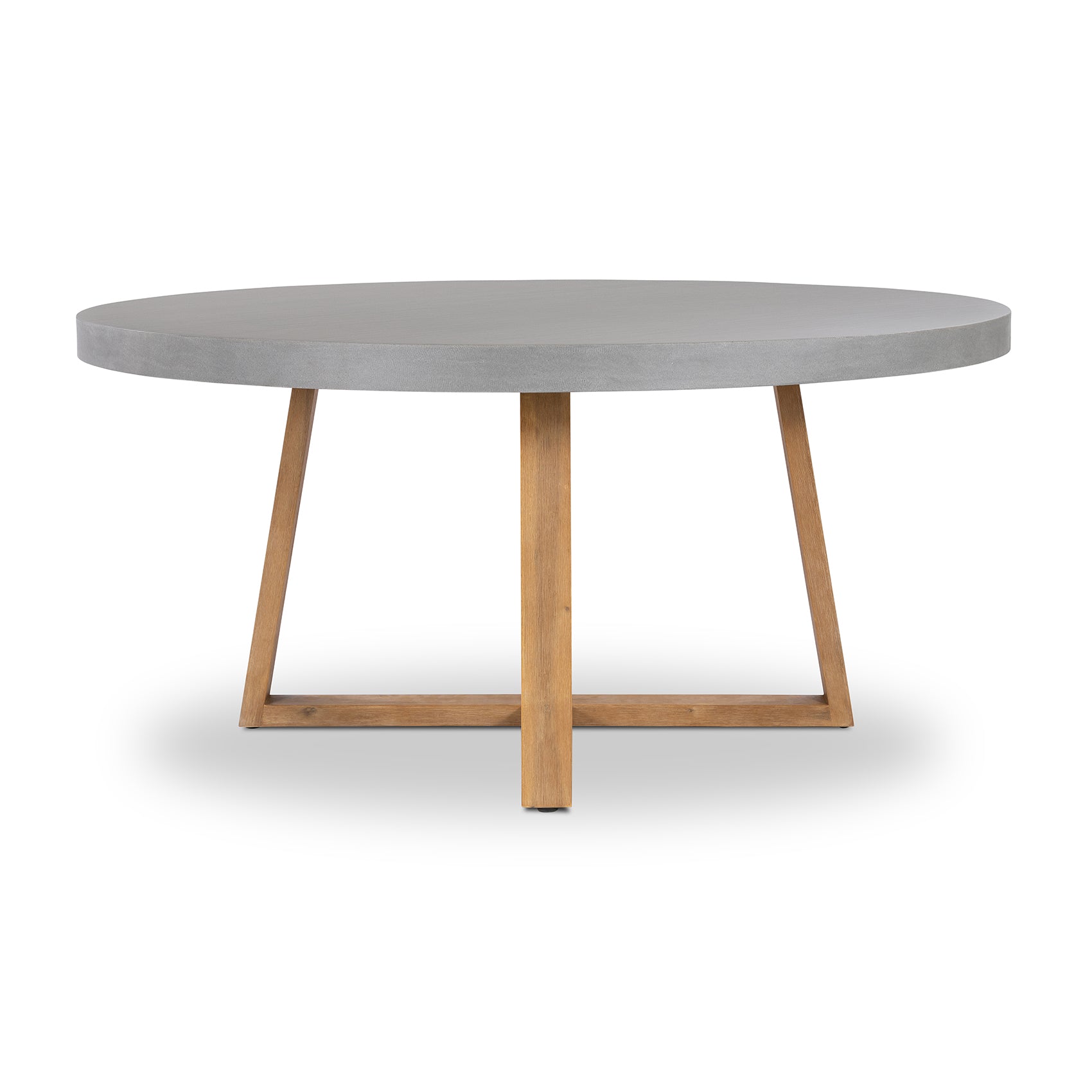 1.6m Alta Round Dining Table | Pebble Grey with Light Honey Acacia Wood Legs - www.elkstone.com.au