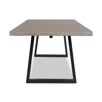 3.0m Sierra Rectangular Dining Table | Speckled Grey with Black Metal Legs - www.elkstone.com.au