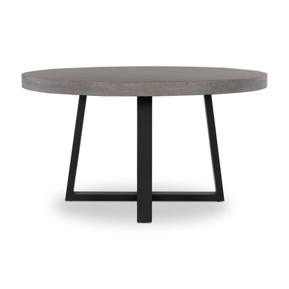 1.4m Alta Round Dining Table | Speckled Grey with Black Metal Legs - www.elkstone.com.au