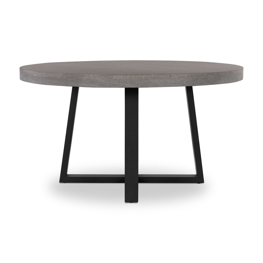 1.4m Alta Round Dining Table | Speckled Grey with Black Metal Legs - www.elkstone.com.au