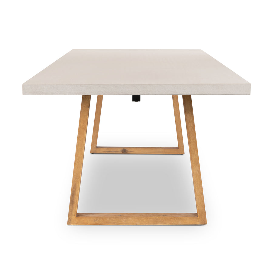 3.0m Sierra Rectangular Dining Table | Beige with Light Honey Acacia Wood Legs - www.elkstone.com.au