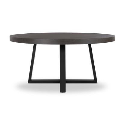 1.6m Alta Round Dining Table | Ebony Black with Black Metal Legs - www.elkstone.com.au
