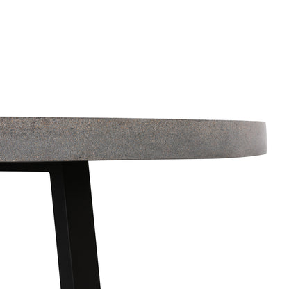 1.4m Alta Round Dining Table | Speckled Grey with Black Metal Legs - www.elkstone.com.au