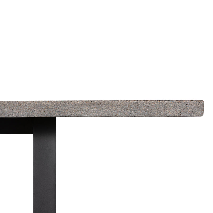 3.0m Sierra Rectangular Dining Table | Speckled Grey with Black Metal Legs - www.elkstone.com.au