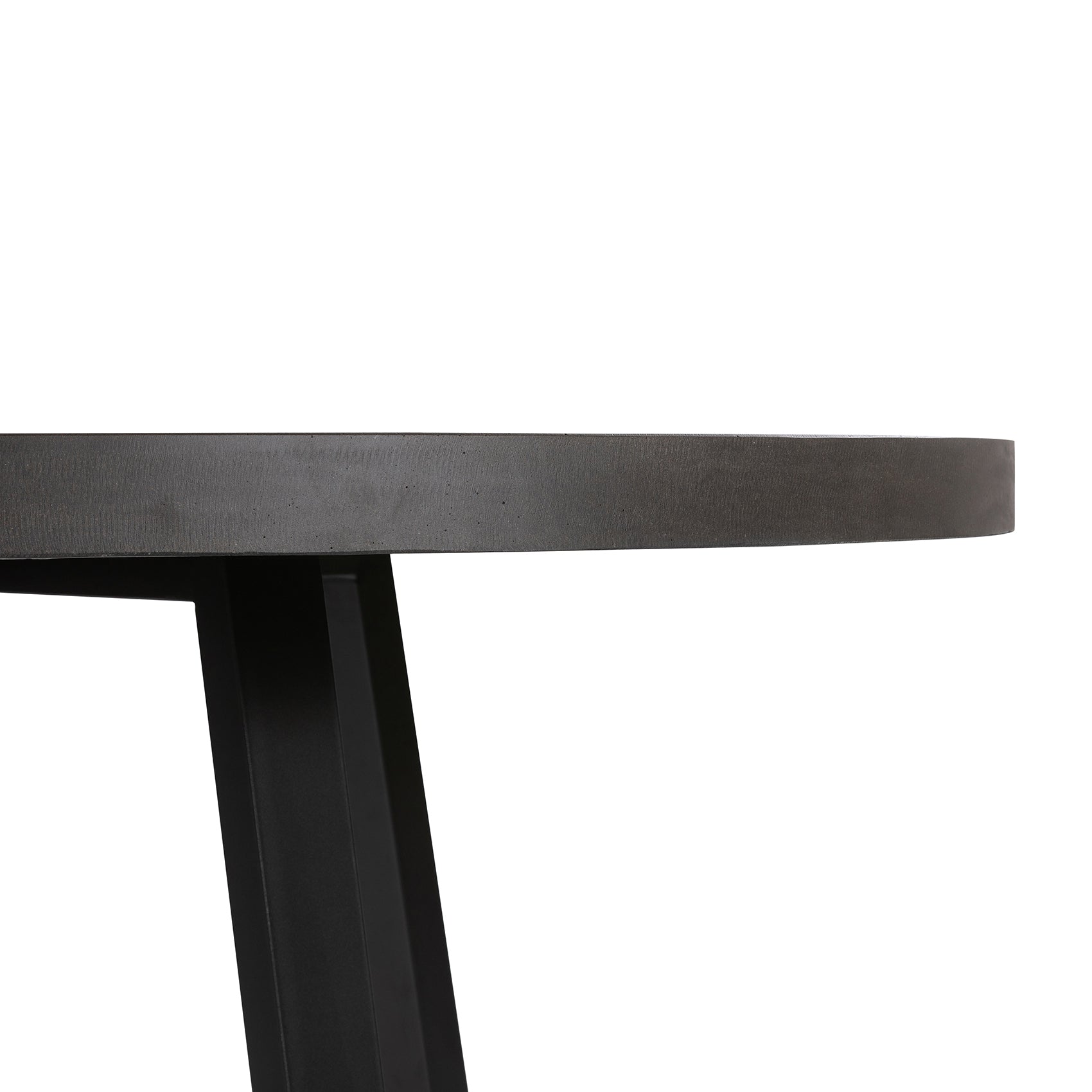 1.6m Alta Round Dining Table | Ebony Black with Black Metal Legs - www.elkstone.com.au