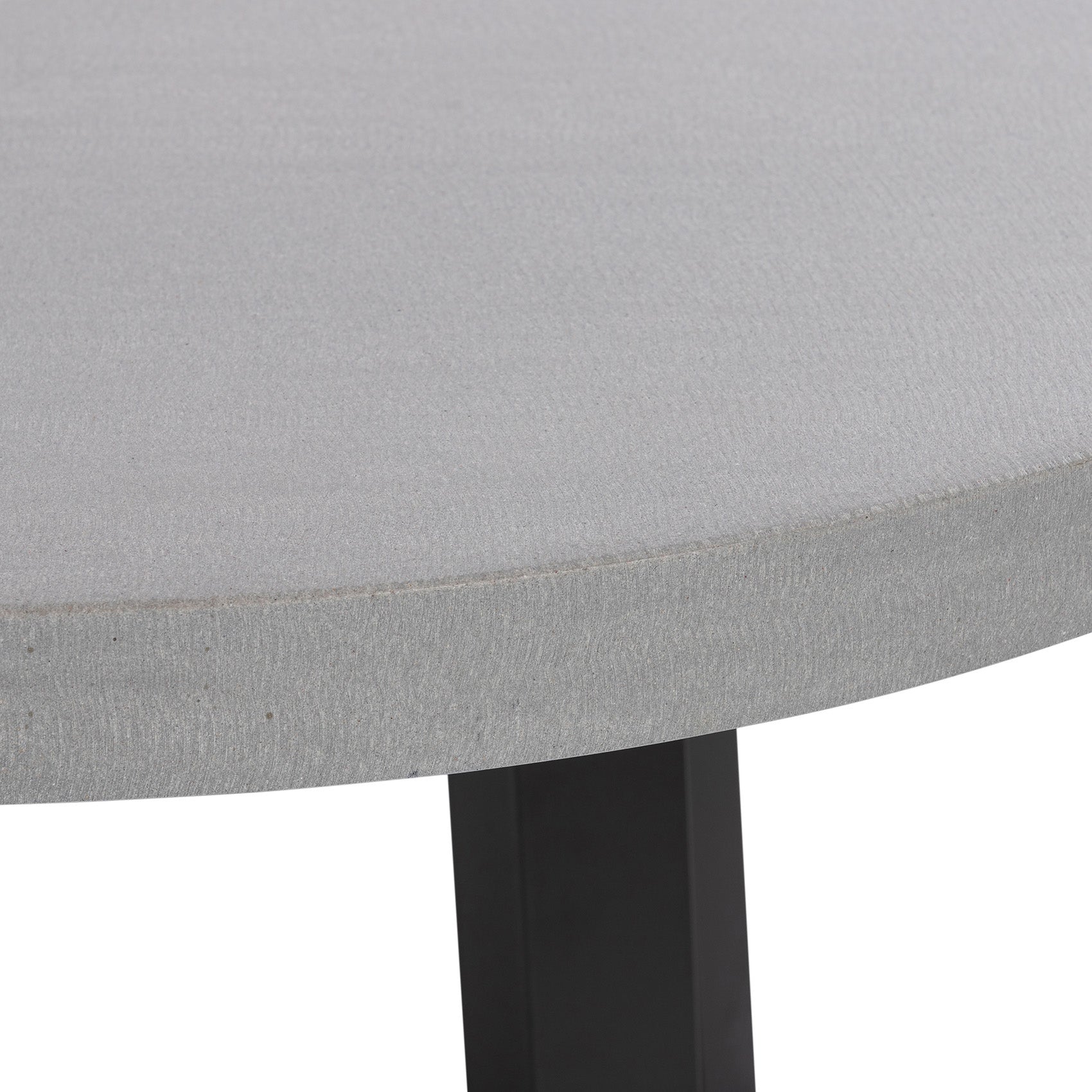 1.2m Alta Round Dining Table | Pebble Grey with Black Metal Legs - www.elkstone.com.au