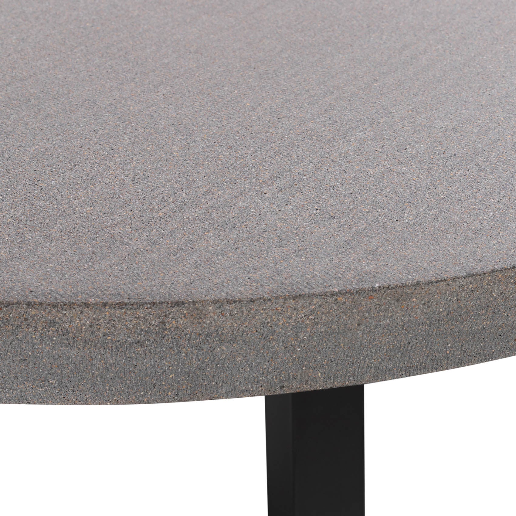 1.4m Alta Round Dining Table | Speckled Grey with Black Metal Legs - www.elkstone.com.au