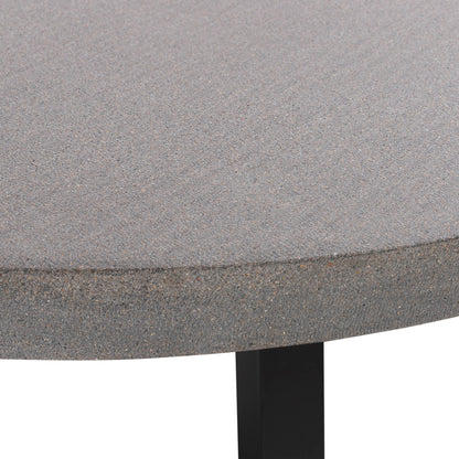 1.4m Alta Round Dining Table | Speckled Grey with Black Metal Legs - www.elkstone.com.au