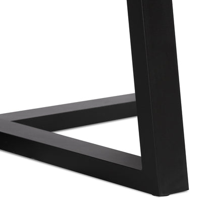 1.6m Alta Round Dining Table | Ebony Black with Black Metal Legs - www.elkstone.com.au