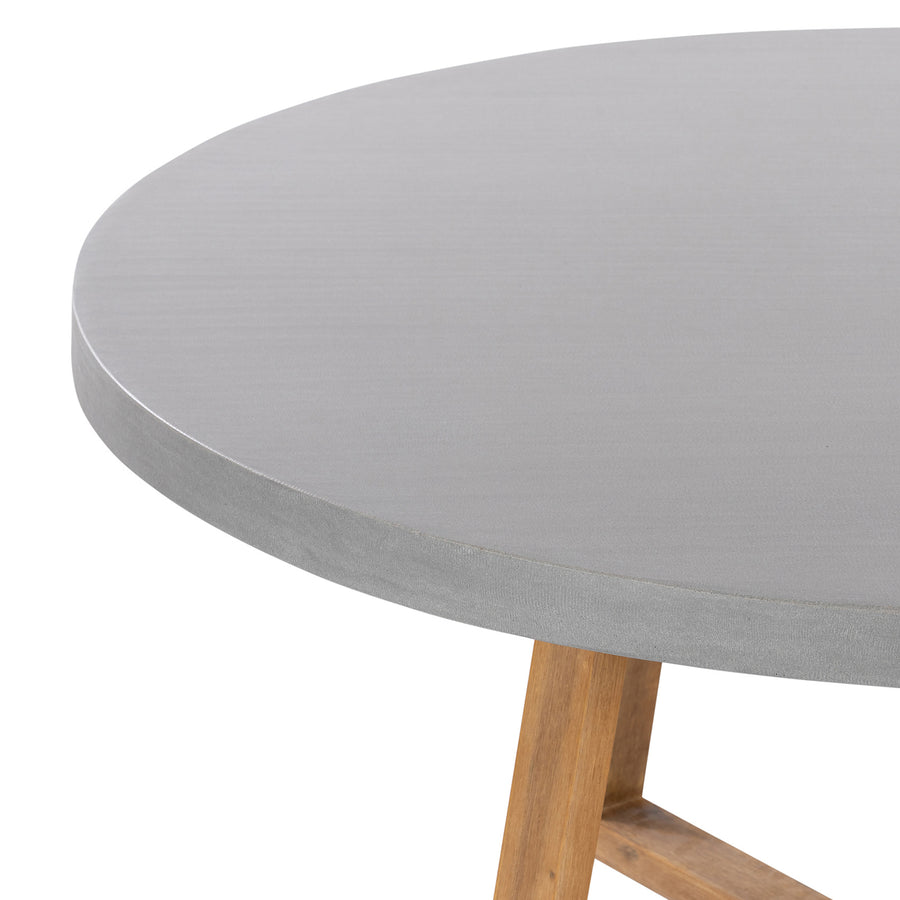 1.6m Alta Round Dining Table | Pebble Grey with Light Honey Acacia Wood Legs - www.elkstone.com.au