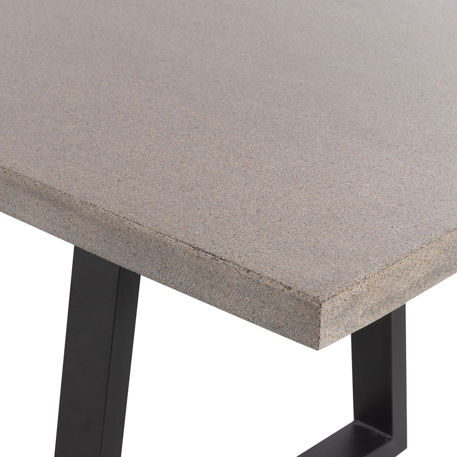 3.0m Sierra Rectangular Dining Table | Speckled Grey with Black Metal Legs - www.elkstone.com.au