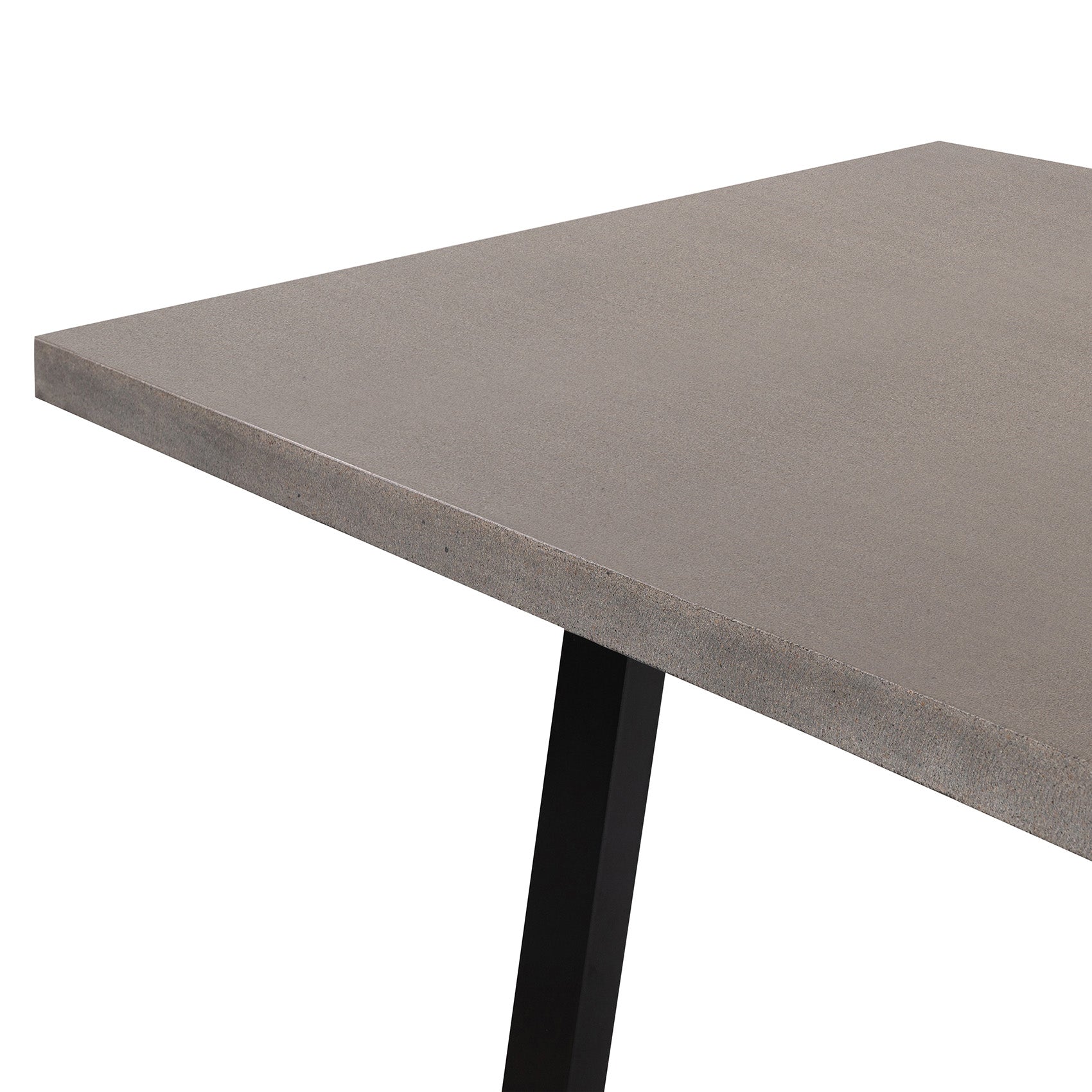 3.0m Sierra Rectangular Dining Table | Speckled Grey with Black Metal Legs - www.elkstone.com.au
