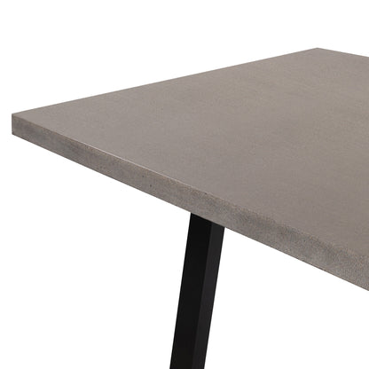 3.0m Sierra Rectangular Dining Table | Speckled Grey with Black Metal Legs - www.elkstone.com.au